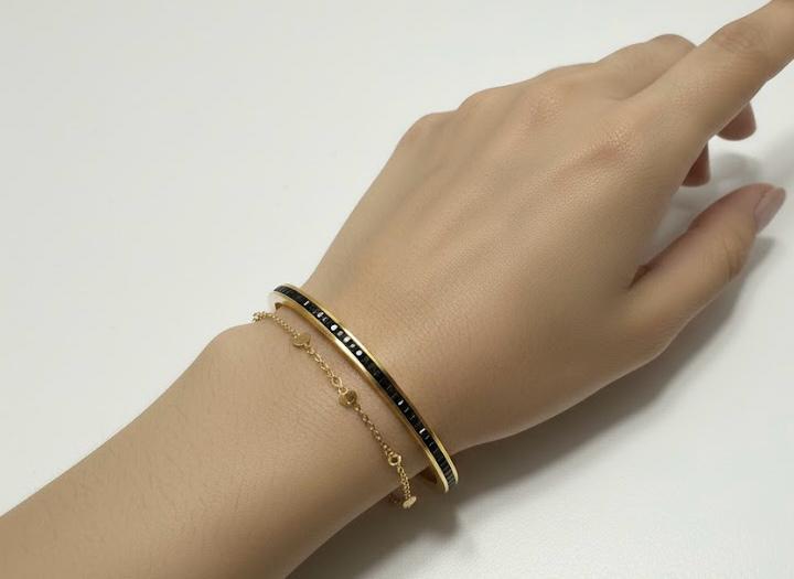 Black Band Bangle/Thin Wrist Bangle
