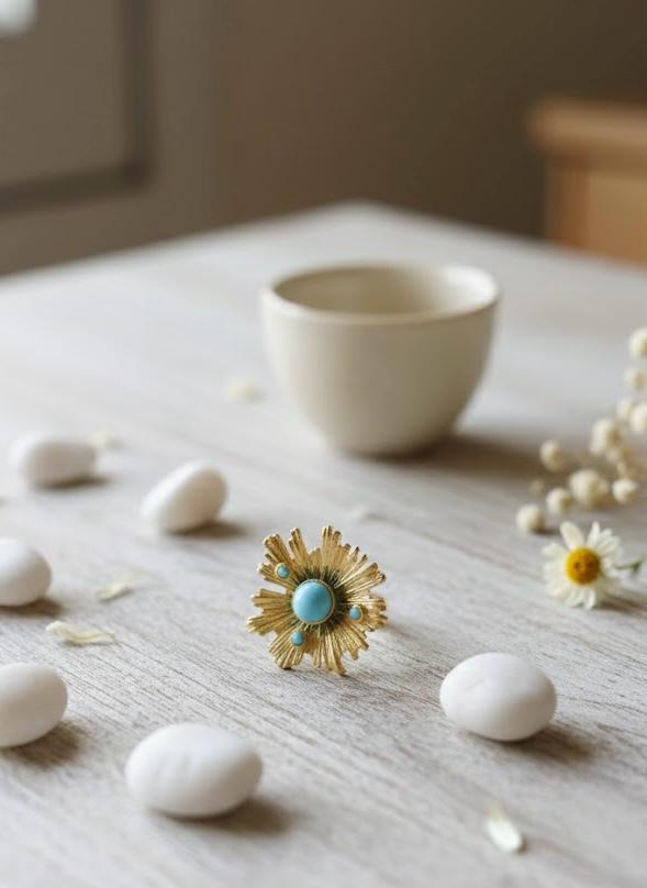 Turquoise Flower Ring