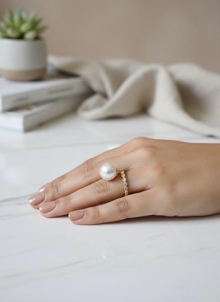 Pearl Diamond Ring