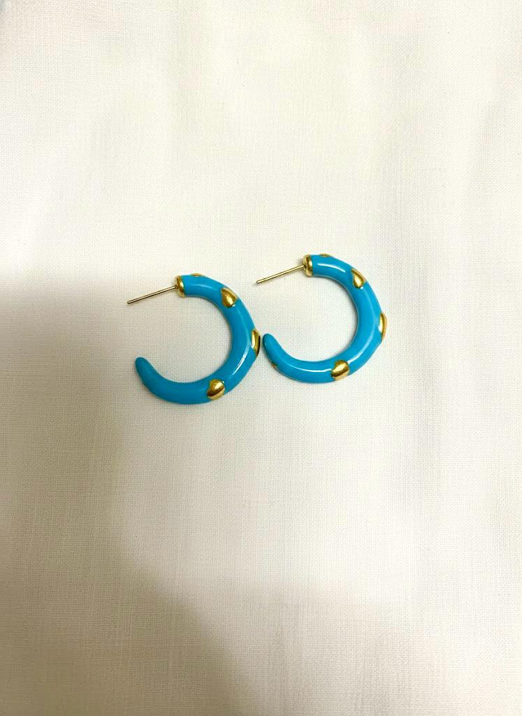 Blue Enamel Hoops