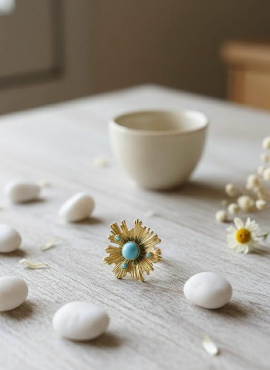 Turquoise Flower Ring