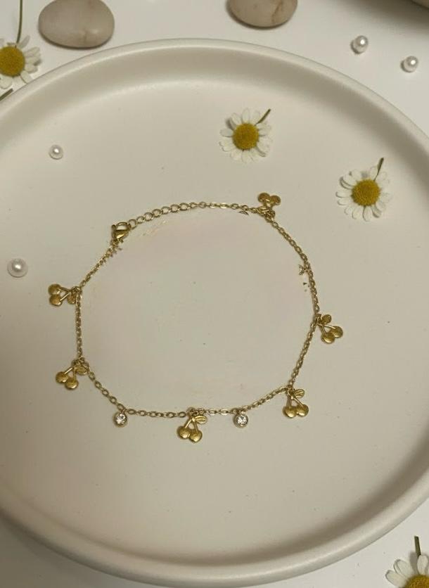 Gold Cherry Bracelet
