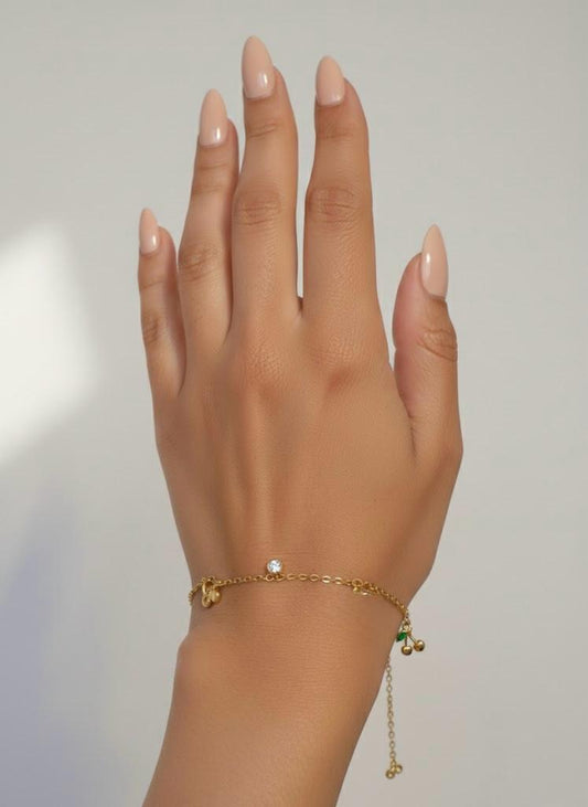 Gold Cherry Bracelet