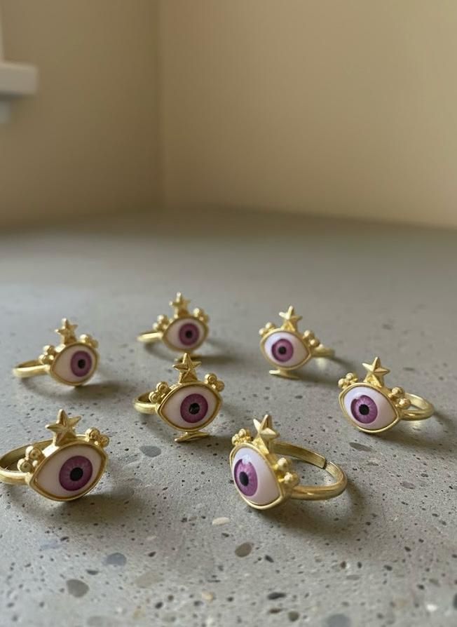 Pink Evil Eye Ring