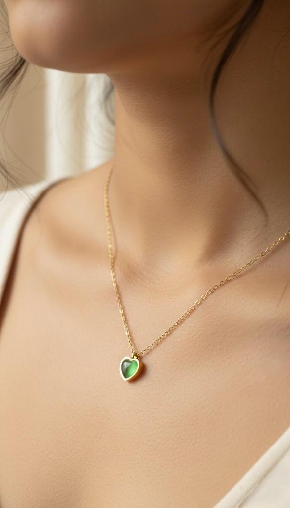 Green Heart Necklace