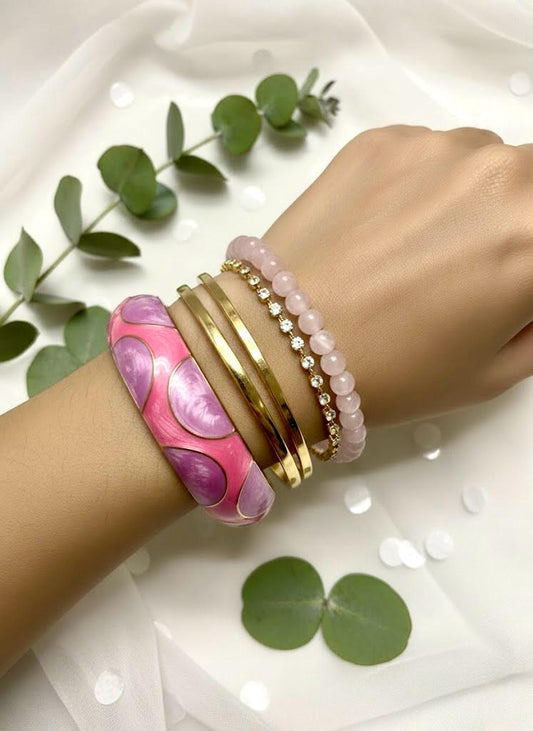 Pink Enamel Bangle