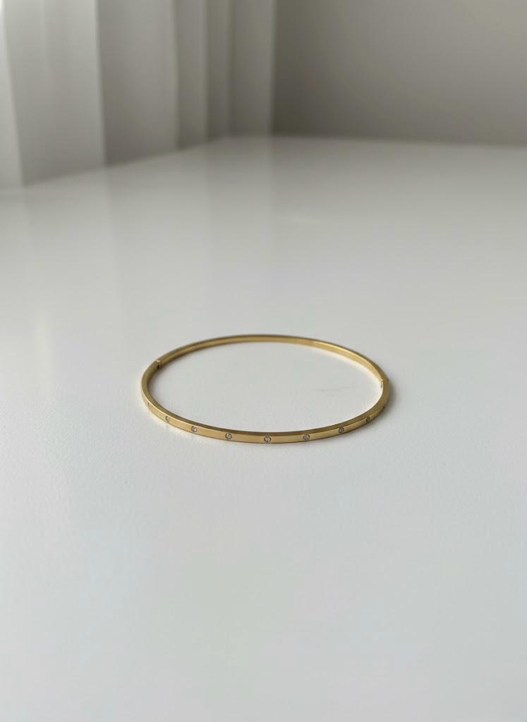 Thin Stone Bangle