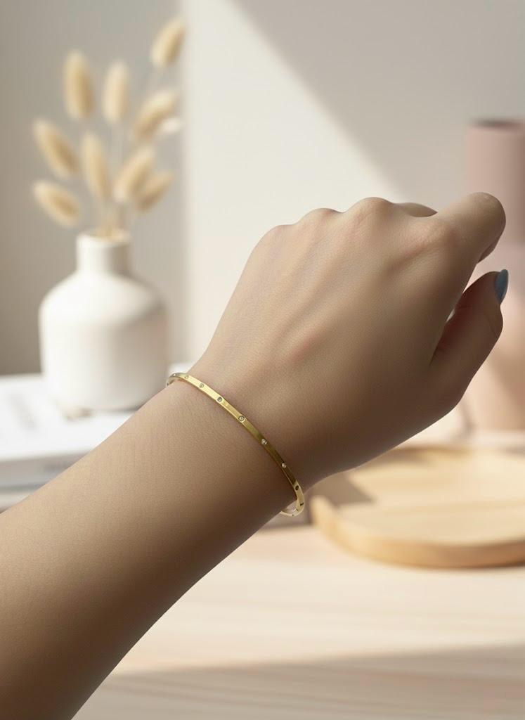 Thin Stone Bangle