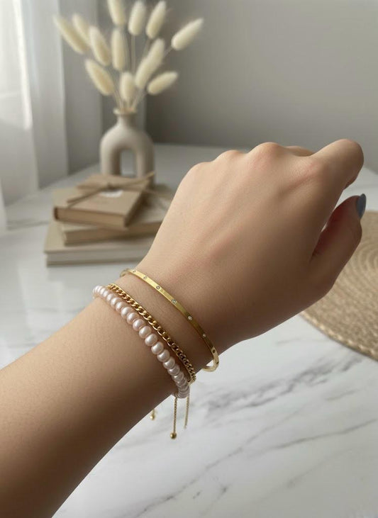 Thin Stone Bangle