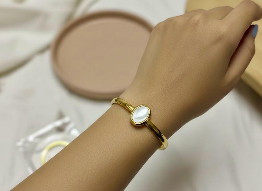 White stone Bracelet/Thin wrist Bangle